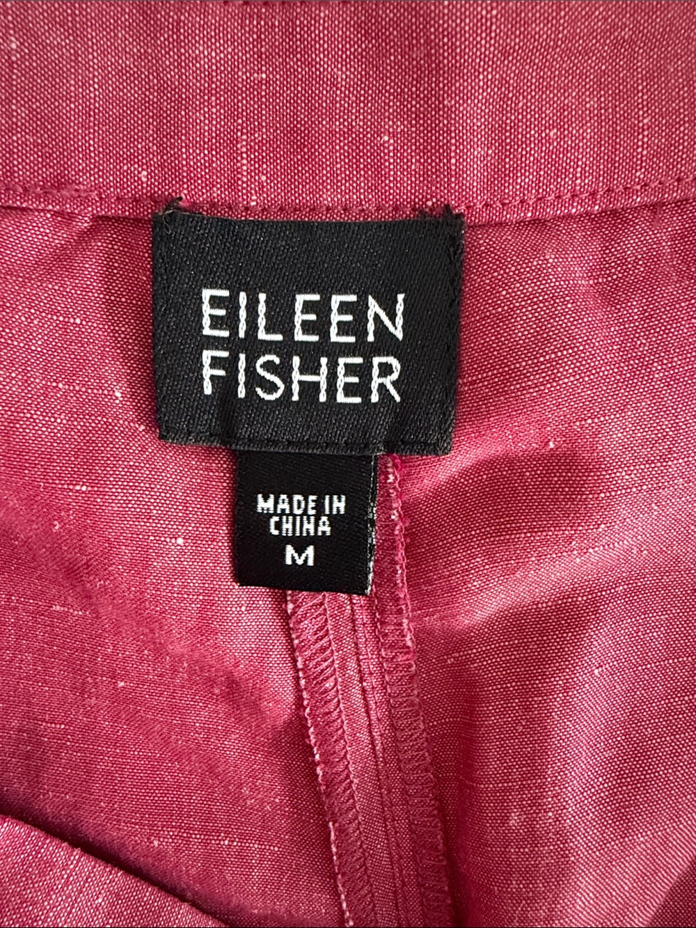 Eileen Fisher Linen Silk Blend Pull-On Cropped Pants Pink Size M - Picture 7 of 12